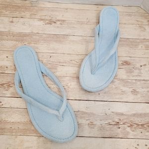 New Reformation Terry Blossom thong sandals